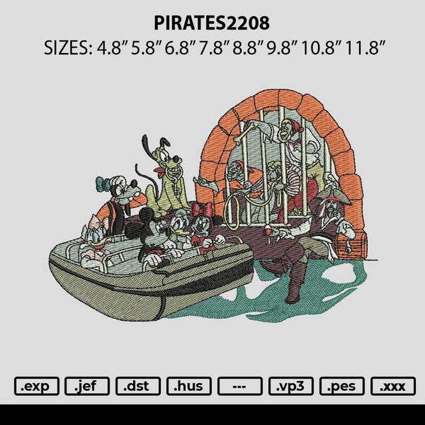 Pirates2208 Embroidery File 6 sizes