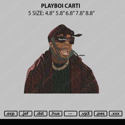 Playboi Carti Embroidery File 6 sizes
