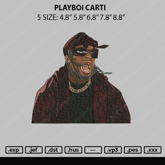 Playboi Carti Embroidery File 6 sizes