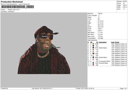 Playboi Carti Embroidery File 6 sizes