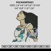 Pocahontas 01 Embroidery File 6 sizes