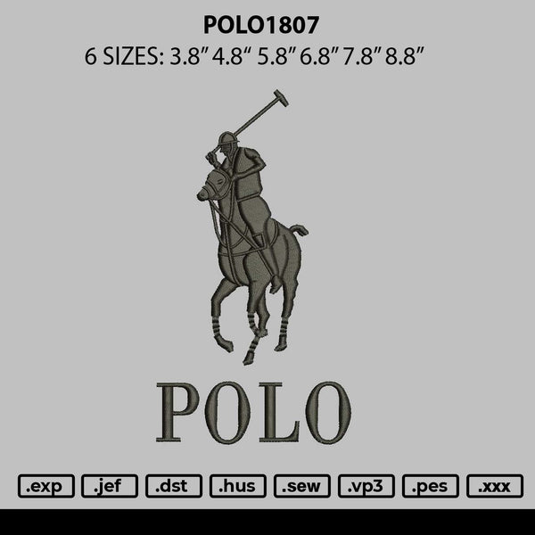 Polo1807 Embroidery File 6 sizes