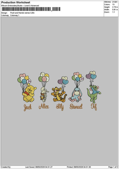 Pooh 0805 Embroidery File 6 sizes