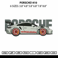 Porsche1410 Embroidery File 6 sizes