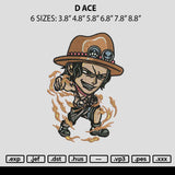 D Ace Embroidery File 6 sizes