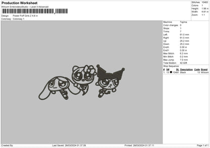 Power Pg Line Embroidery File 6 sizes