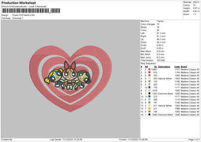 Puff Hearts Embroidery File 6 sizes