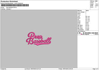 Baseballtext 1607 Embroidery File 6 sizes