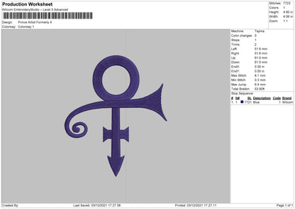 Prince Artis Formerly Embroidery File 4 size