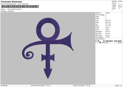 Prince Artis Formerly Embroidery File 4 size