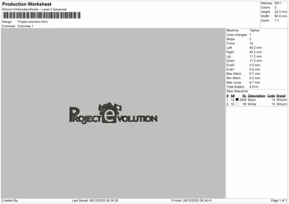 Project Evolution Embroidery 2 Files