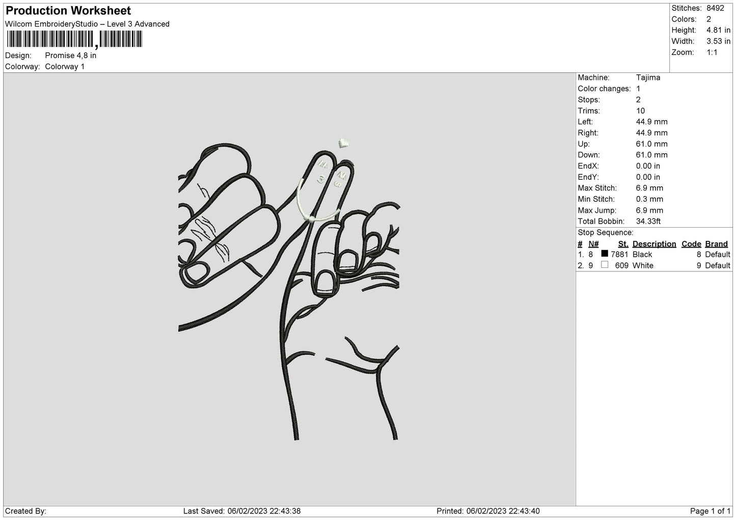 Promise Sign03 Embroidery File 6 sizes