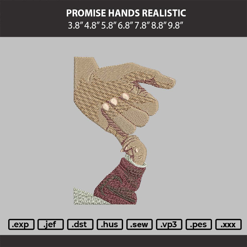 Promise Hands Realistic  Embroidery Machine Desgin File