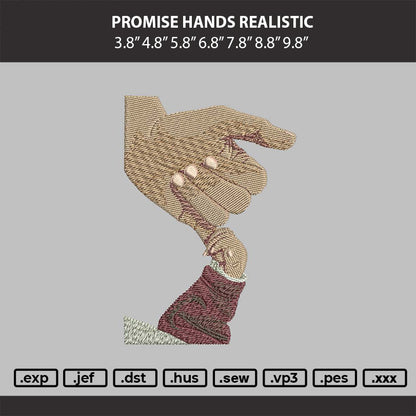 Promise Hands Realistic  Embroidery Machine Desgin File