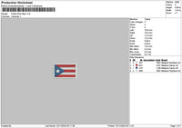 Puertorico Flag Embroidery File 6 sizes