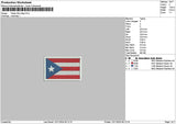 Puertorico Flag Embroidery File 6 sizes