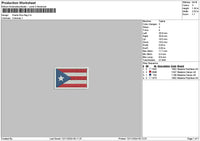 Puertorico Flag Embroidery File 6 sizes