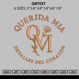 Qmtext Embroidery File 6 sizes