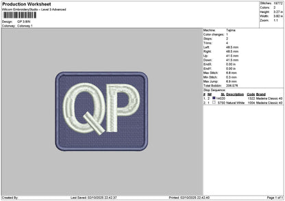 Qptext Square Embroidery File 6 sizes