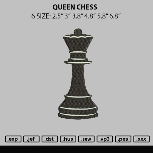 Queen Chess Embroidery File 6 sizes