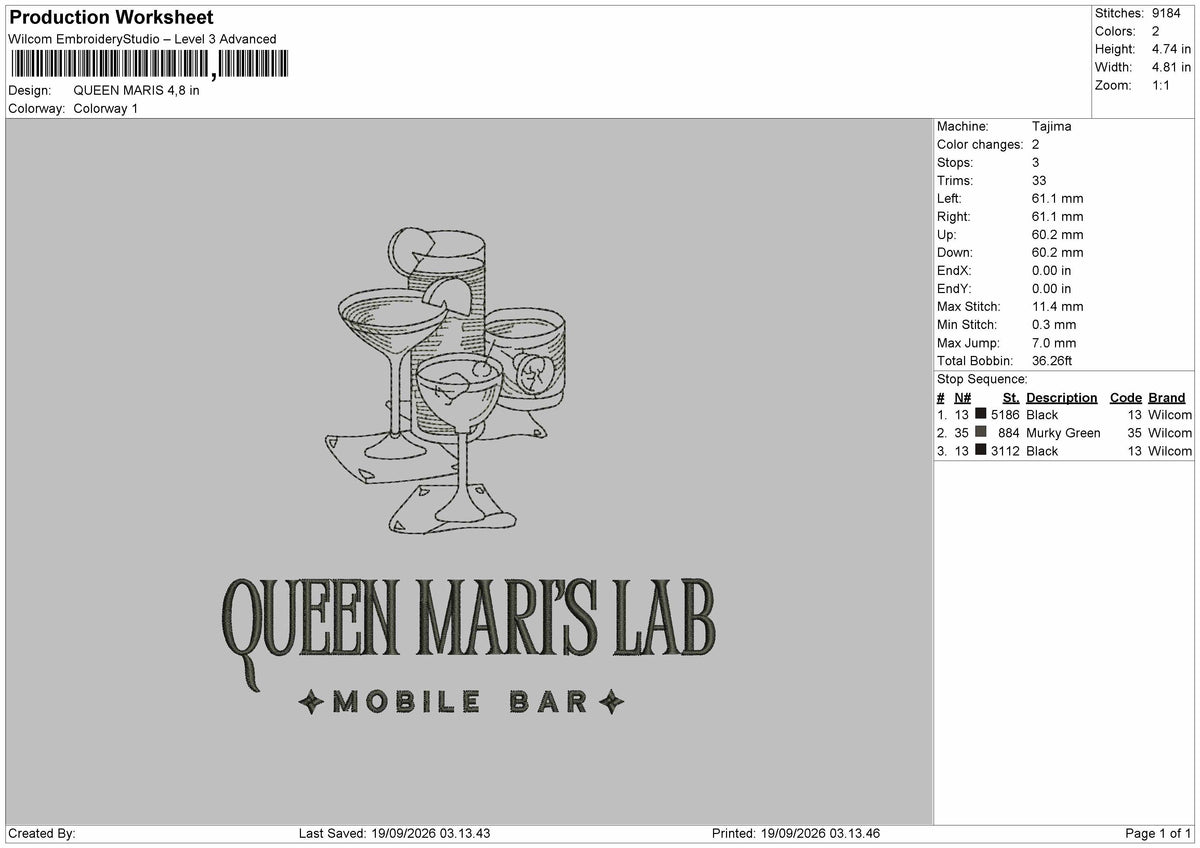 Queen Text 1909 Embroidery Machine Design File 6 sizes