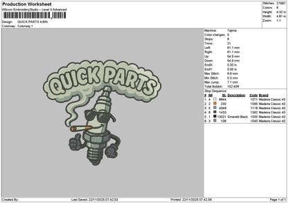 Quicktext Embroidery File 6 sizes