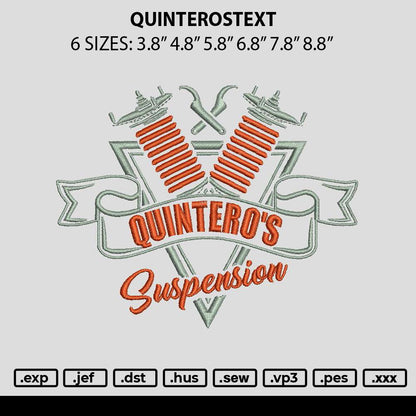 Quinterostext Embroidery File 6 sizes