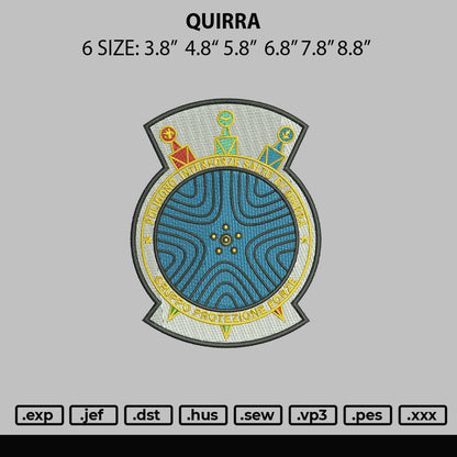 Quirra Embroidery File 6 sizes