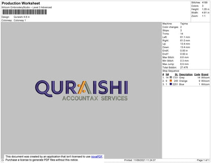 Quraishi Embroidery FIle 4 size