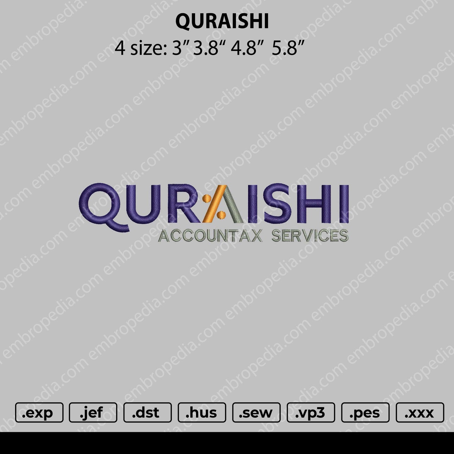 Quraishi Embroidery FIle 4 size