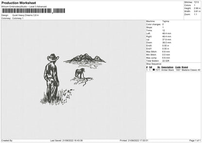 Quiet Heavy Embroidery File 5 sizes