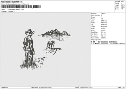 Quiet Heavy Embroidery File 5 sizes