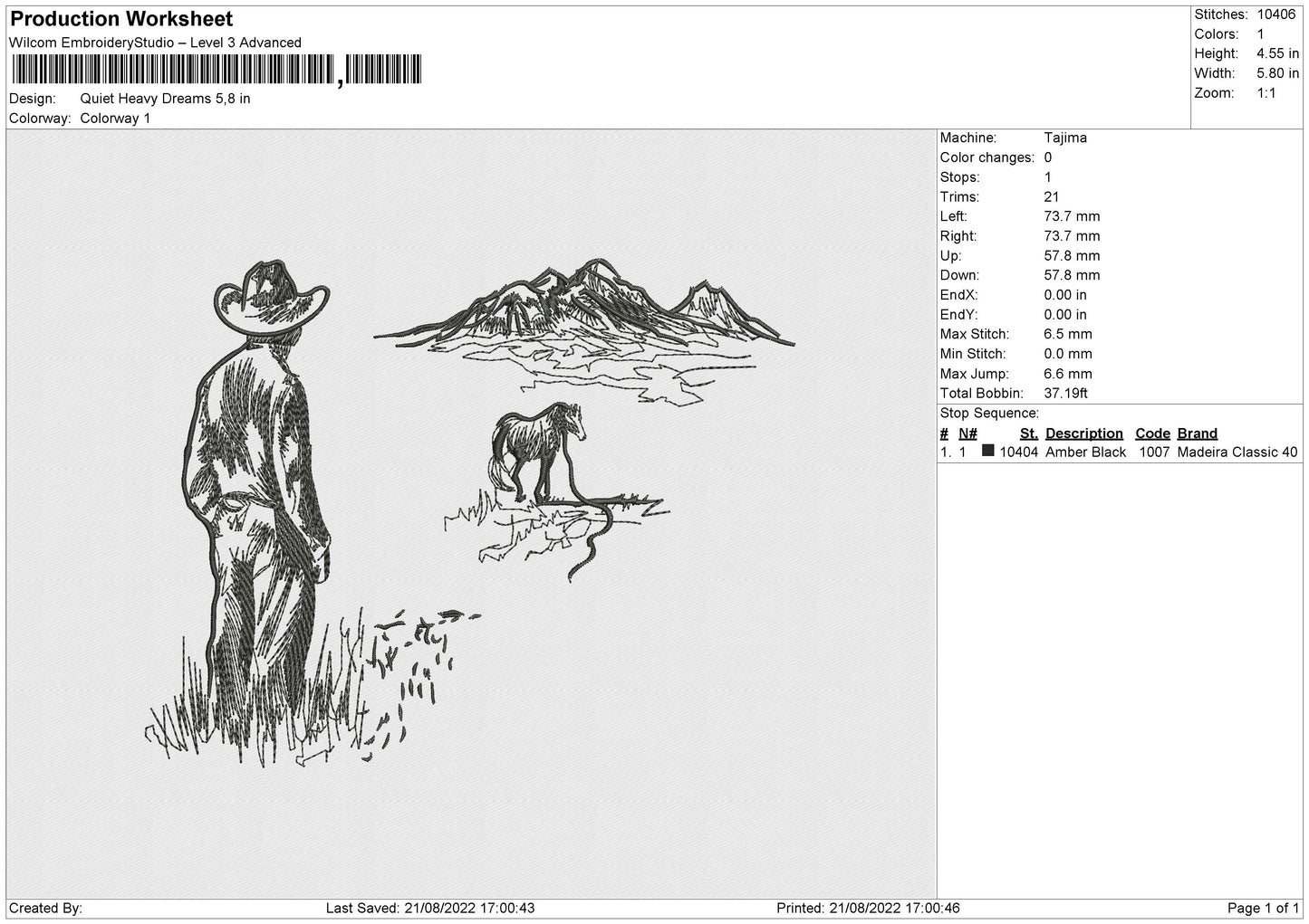 Quiet Heavy Embroidery File 5 sizes