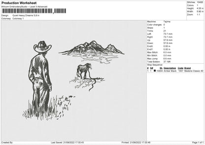 Quiet Heavy Embroidery File 5 sizes