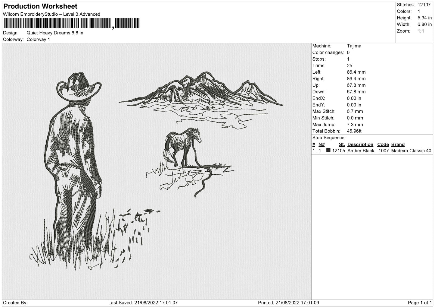 Quiet Heavy Embroidery File 5 sizes