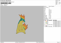 Quilava Pokemon Embroidery File