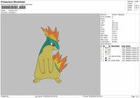 Quilava Pokemon Embroidery File