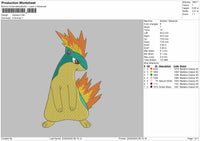 Quilava Pokemon Embroidery File