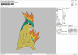 Quilava Pokemon Embroidery File