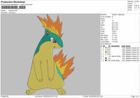 Quilava Pokemon Embroidery File