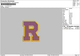 R Letter Embroidery File 6 sizes