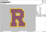 R Letter Embroidery File 6 sizes