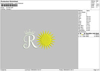 Sun Star Text Embroidery File 6 sizes
