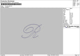 R Running Stitch Embroidery File 6 sizes