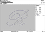 R Running Stitch Embroidery File 6 sizes
