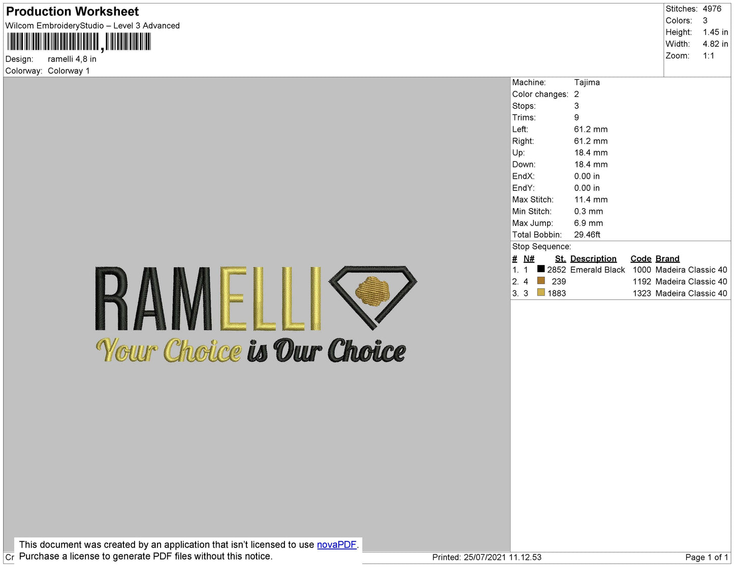Remalli Embroidery File 4 size