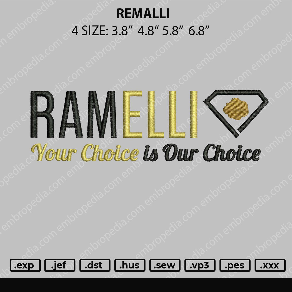Remalli Embroidery File 4 size