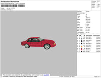 Red Car V2 Embroidery File 4 size