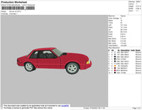 Red Car V2 Embroidery File 4 size