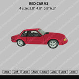 Red Car V2 Embroidery File 4 size